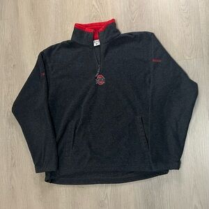 WORN Colombia Ohio State University Buckeyes Quarter Zip Fleece Dark Grey